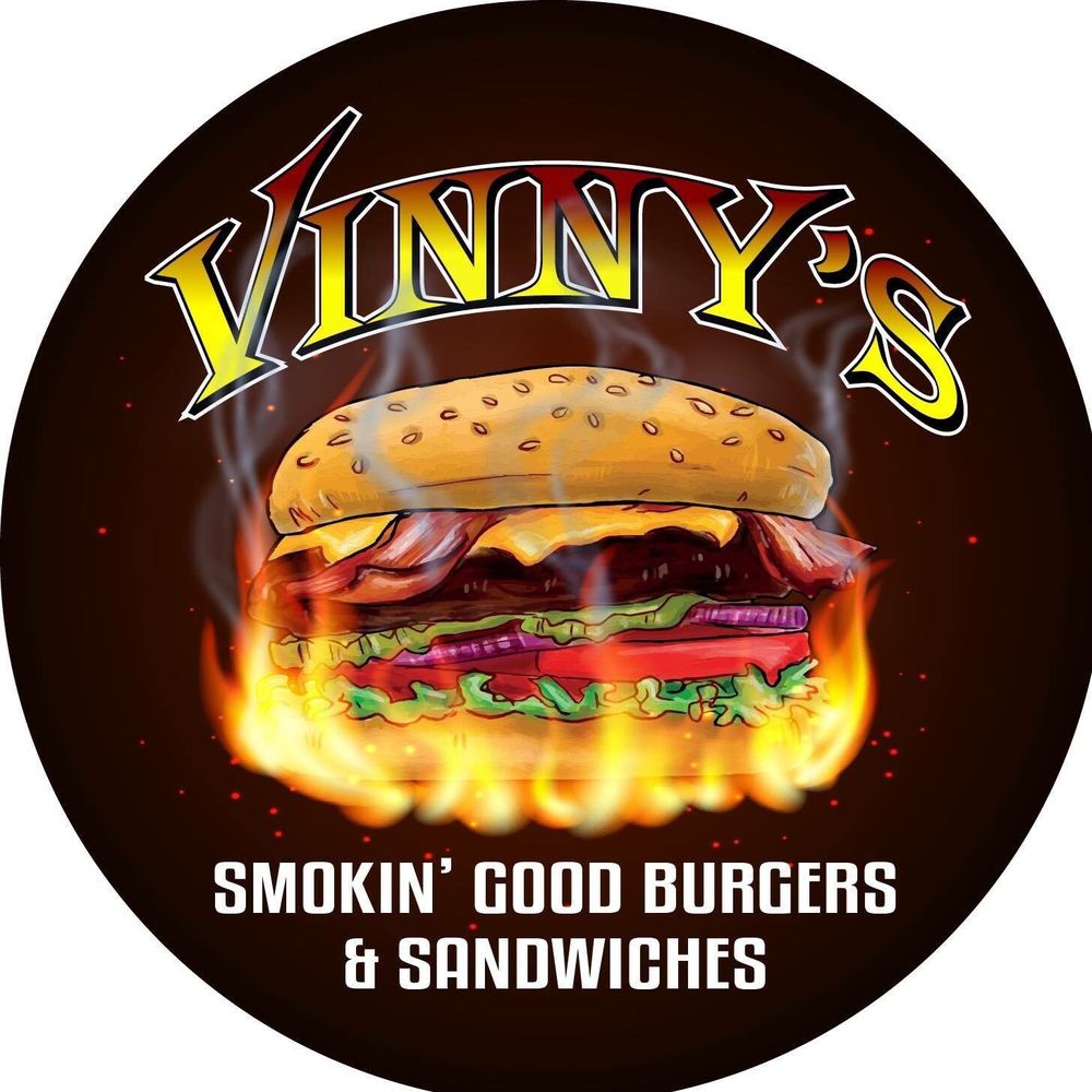 Vinnys moking burgers logo